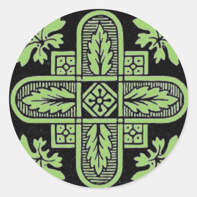 Floral Design Classic Round Sticker (Front)