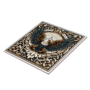 Floral Design Eagle Tile