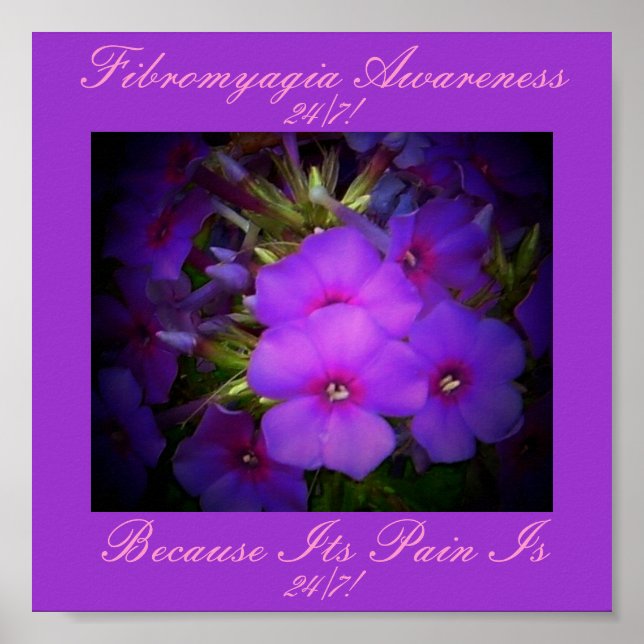 Floral Design-Fibromyalgia Awareness Poster (Front)