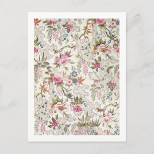 Floral design for silk material with stylised flow postcard