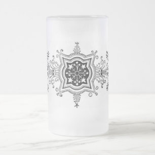 Floral Design Frosted Mug