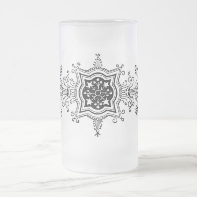 Floral Design Frosted Mug (Center)