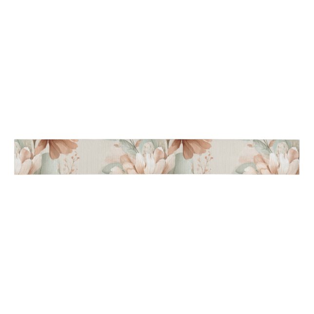 floral design grosgrain ribbon (Front)