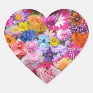 Floral Design Heart Sticker