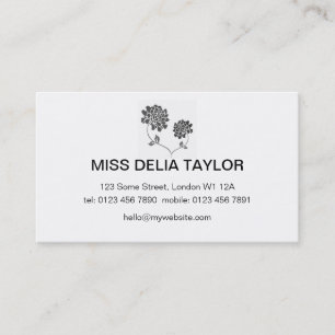 Floral Design in Black and White Business Card