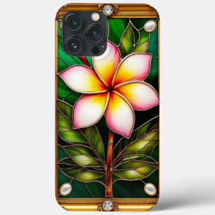 Floral Design in Golden Frame iPhone 13 Pro Max Case