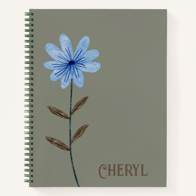 Floral Design Journal Spiral Notebook (Front)