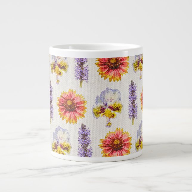 Floral Design Large Coffee Mug (Front)