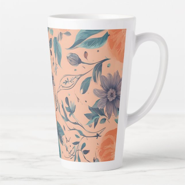Floral design Large Latte Mug (Right)