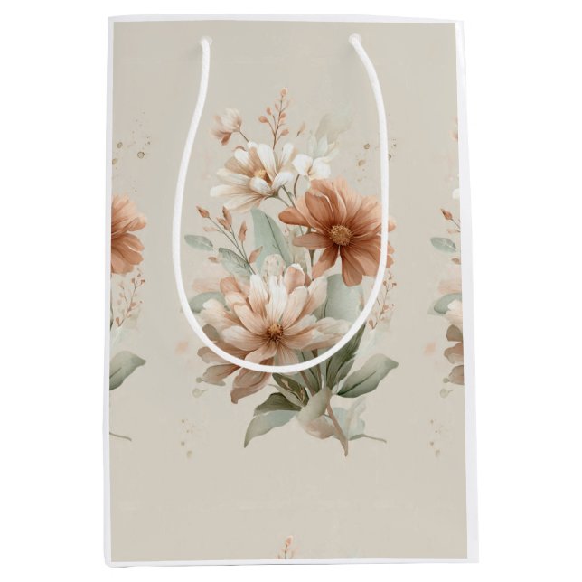 floral design medium gift bag (Front)