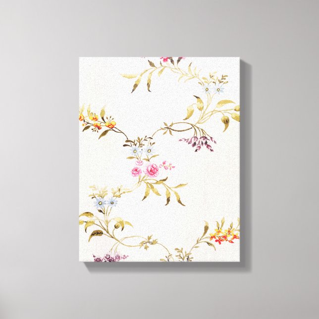 Floral design of carnations and roses for a silk m canvas print (Front)