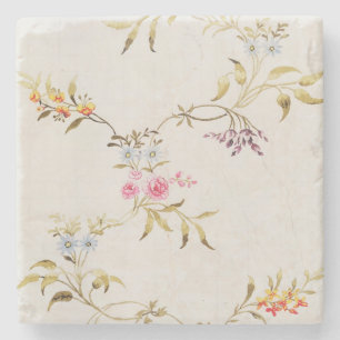 Floral design of carnations and roses for a silk m stone coaster
