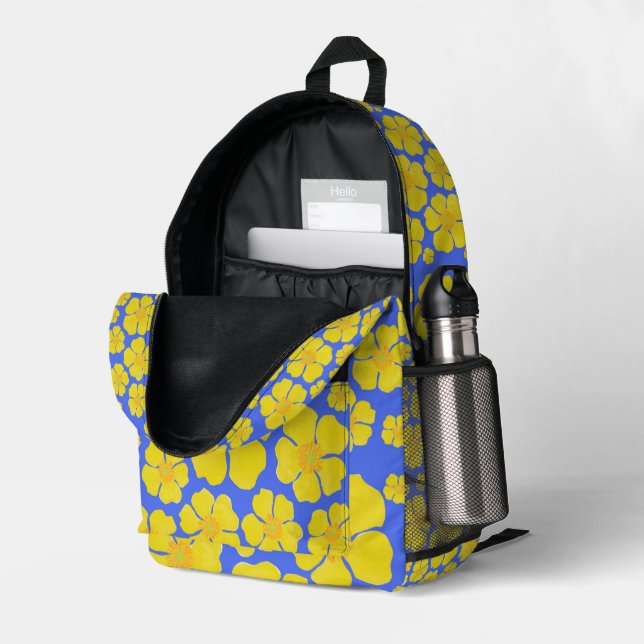 Floral Design On Backpack (Back Corner Right (Open))