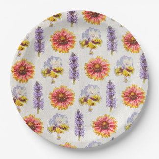 Floral Design Paper Plate