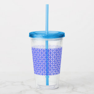 Floral Design Pattern Acrylic Tumbler