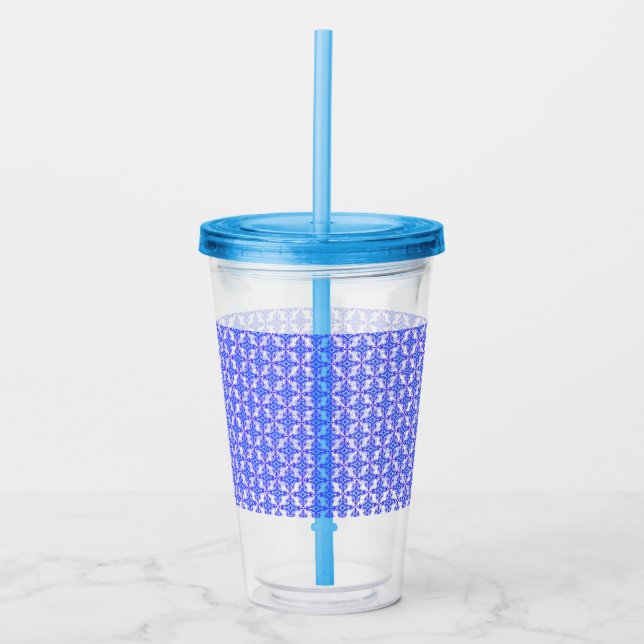 Floral Design Pattern Acrylic Tumbler (Front)