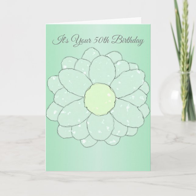 Floral Design Personalised 50th Birthday Card (Front)
