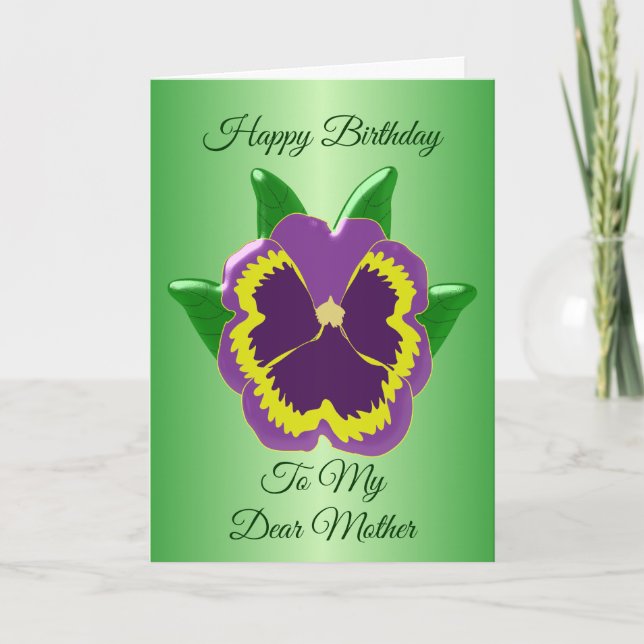 Floral Design Personalised Mother Birthday Card (Front)