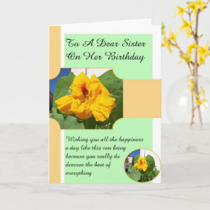 Floral Design Personalised Sister Birthday Card