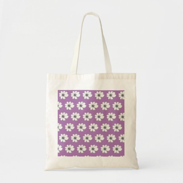 Floral design purple tote bag (Front)