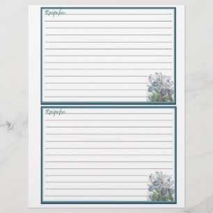 Floral design Recipe Pages for Recipe Binder