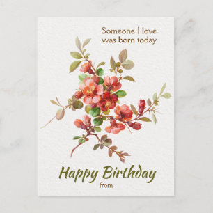 Floral design Someone I love Birthday CC1208 Postcard