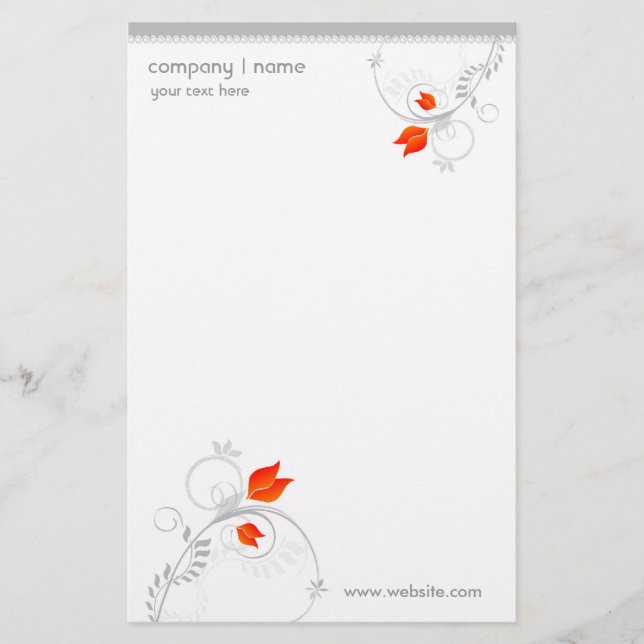 Floral Design Stationery (Front)
