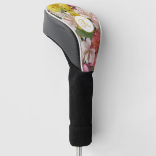 Floral Design with Monogram Golf Head Cover