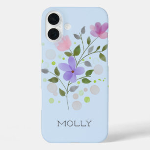 Floral Design with Name Molly. iPhone 16 Plus Case