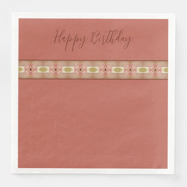 Floral Design With Pinks Napkin (Front)
