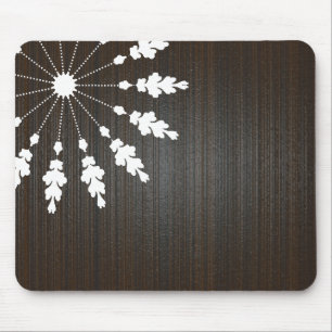 Floral design-Wooden BG Mouse Mat