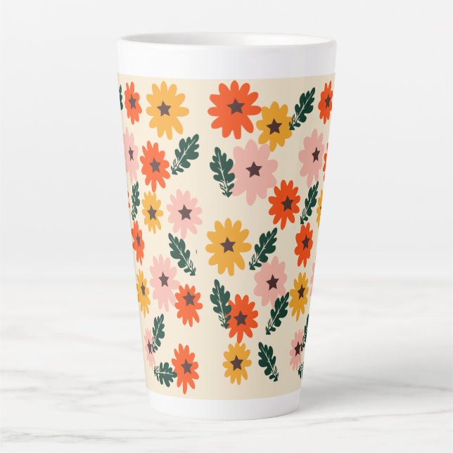 Floral Designed  Latte Mug (Front)