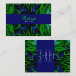 Floral Designer Blue & Green Design Business Card