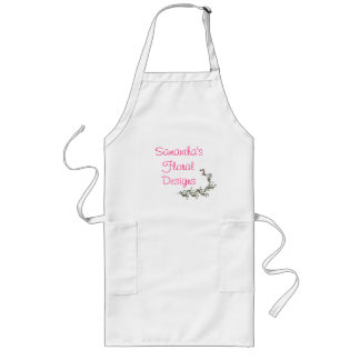 "_____ Floral Designs" - A Vine Of Pink Roses Long Apron