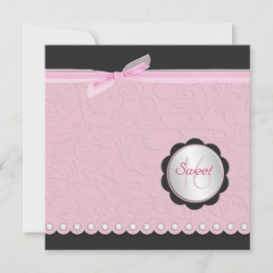 Floral Diamond Studded Sweet Sixteen Invite