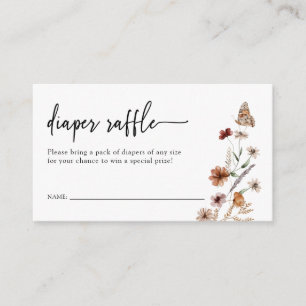 Floral Diaper Raffle Enclosure Card