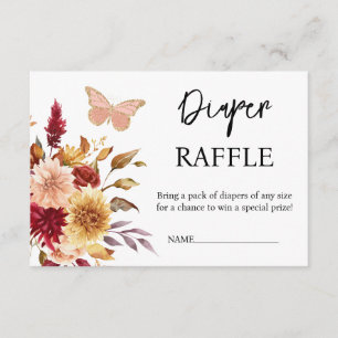 Floral Diaper Raffle Fall Baby Shower  Enclosure Card