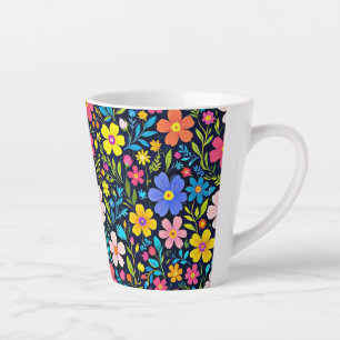 Floral Digital Painting Flowers Pattern-38875 Latte Mug