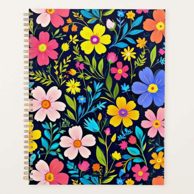 Floral Digital Painting Flowers Pattern-38875 Planner (Front)