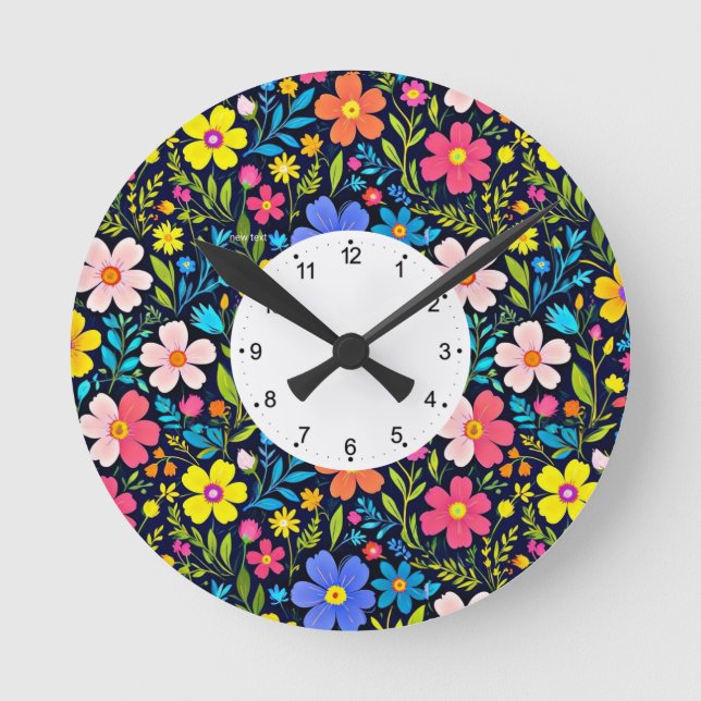 Floral Digital Painting Flowers Pattern-38875 Round Clock (Front)