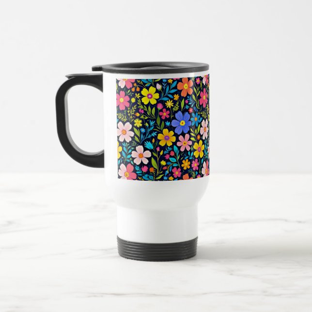 Floral Digital Painting Flowers Pattern-38875 Travel Mug (Left)