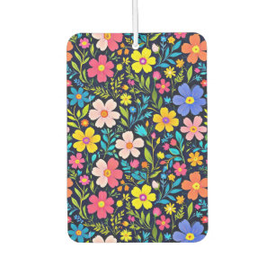 Floral Digital Painting Flowers Pattern Car Air Freshener