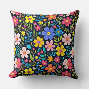 Floral Digital Painting Flowers Pattern Cushion