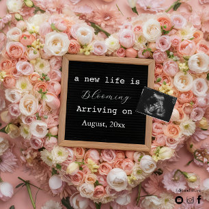 Floral digital pregnancy announcement