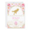 Floral Dinosaur Birthday Invitation Girl T-rex