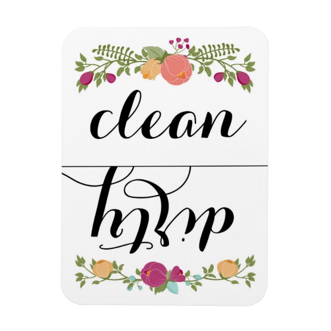 Floral Dishwasher Magnet (Vertical)