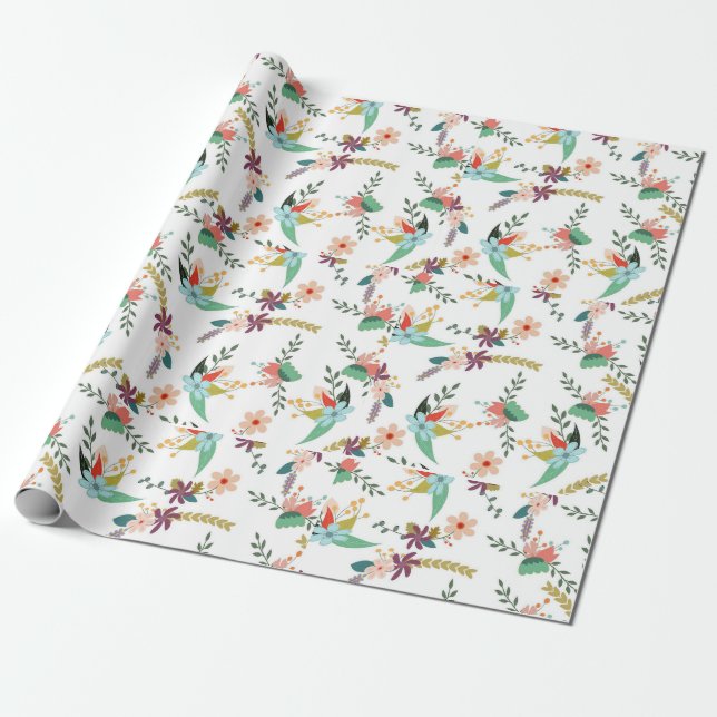 Floral Display Wrapping Paper (Unrolled)
