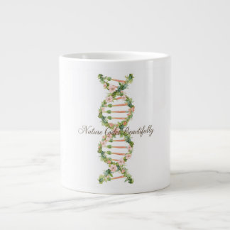 Floral DNA Helix Watercolor Art Large Coffee Mug