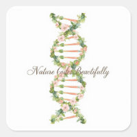Floral DNA Helix Watercolor Art