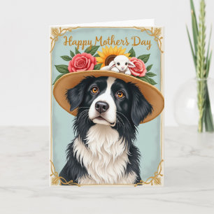 Floral Dog And Lamb Art Mothers Card